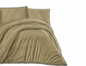 Poszewka Satynowa LUX Cizgili 50x60 Oliwkowy