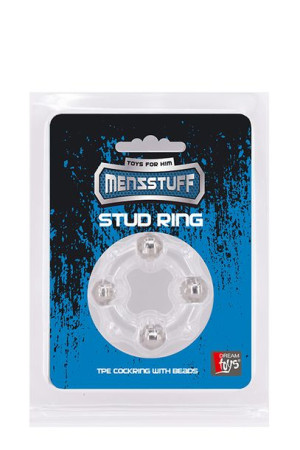 Pierścień-MENZSTUFF STUD RING CLEAR