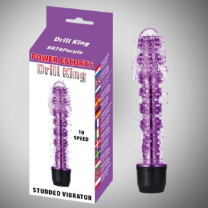 drill king purple 16,8 cm x 3,8 cm vibrating  10 speed