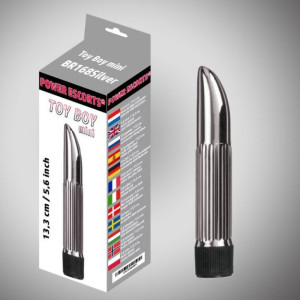 toy boy mini  silver mini vibrator 13,3 cm x 5,6 inch