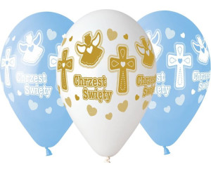 Balony Chrzest Chłopca 13'' 5 Szt