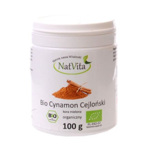 Cynamon Ceylon Cejloński  Bio Mielony 100 g - Natvita