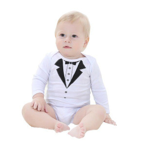 Eleganckie Białe body z muchą 74cm