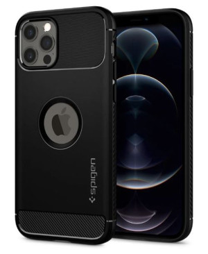 Spigen Rugged Armor Etui Do Iphone 12 / 12 Pro - Matte Black