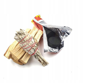 Biała Szałwia Pęczek i+50g Palo Santo + Węgielki