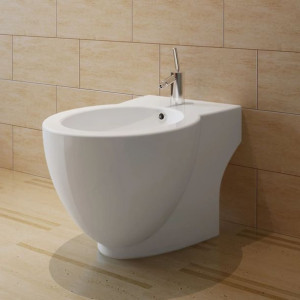 Lumarko Zaokrąglony bidet stojący z ceramiki, biały