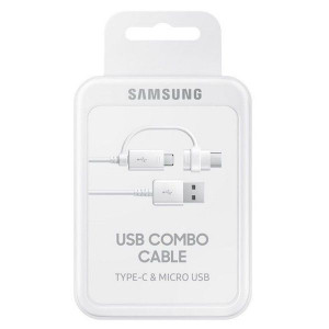 Kabel Samsung EP-DG930DW microUSB + USB-C biały/white