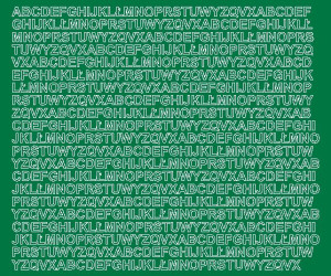 Litery samoprzylepne 7 milimetrów zielone z połyskiem