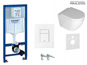 Stelaż Grohe Fresh+ Misa,deska, Biały Przycisk