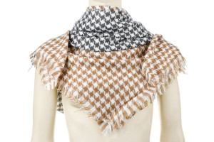 Czarno- brązowa arafatka unisex chusta duża solidna Q84
