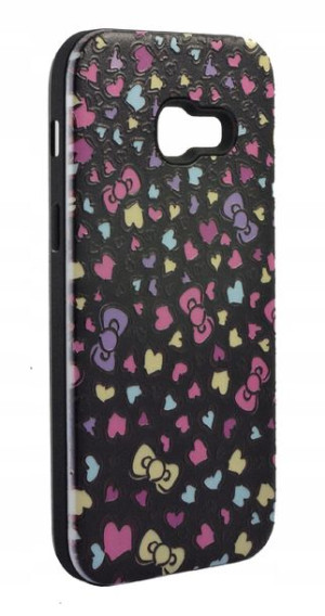 Etui Print Hearts Serca czarny do Samsung A3 2017