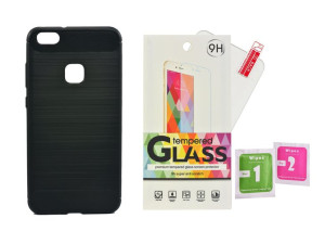 Etui Carbon Case Huawei P10 Lite czarny szkło