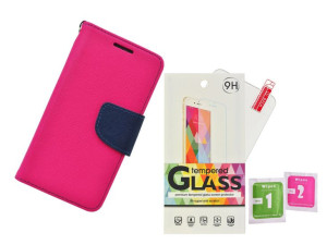 Etui Fancy Różowy Samsung A5 2017 A520 Szkło