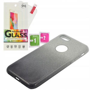 Etui Case Shinning Apple Iphone 7 / 8 szary Szkło