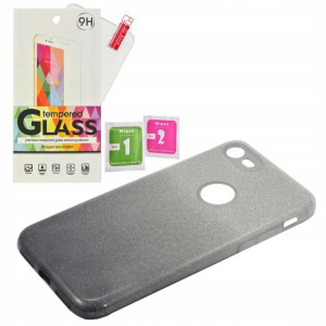 Etui Case Shinning Iphone 7 / 8 szar wycięci Szkło