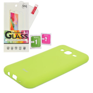 Etui Guma Case Jelly Roar Samsung J5 szkło limonka