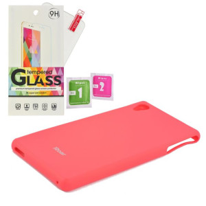 Etui Guma Case Jelly Roar Sony M4 + szkło różowy