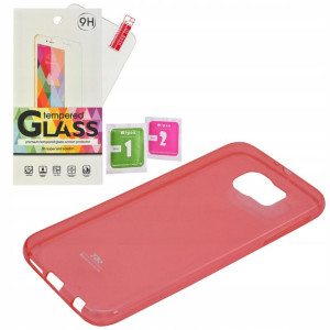 Etui Guma Case Roar SLIM Samsung S6 czerwony szkło
