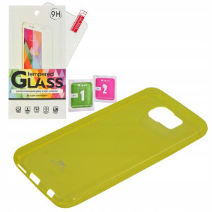 Etui Guma Case Roar SLIM Samsung S6 żółty szkło