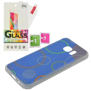 Etui Guma Mercury DaVinci Samsung S7 szkło niebies