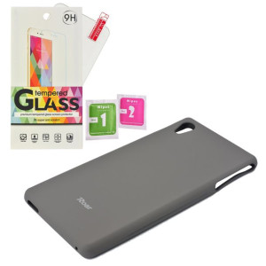 Etui Guma Case Jelly Roar Sony M4 + szkło szary