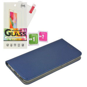 ETUI kabura Magnet Huawei Y9 2018 granat szkło