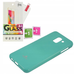 Etui Jelly Mercury Mięta Samsung J6 2018 szkło