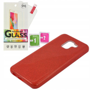 Etui Case Shinning Samsung J6 2018 czerwony Szkło