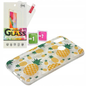 ETUI GUMA Ananas Summer Huawei P20 Lite + SZKŁO 9h