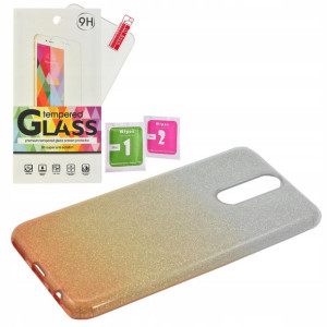 Etui Case Shinning Huawei Mate 10 Lite złoty Szkł