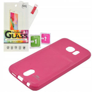 Etui Guma Case Roar Card Samsung S6 różowy szkło