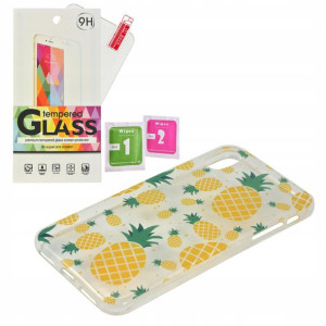 ETUI GUMA Ananas Summer Apple Iphone Xs + SZKŁO
