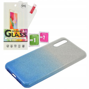 Etui Case Shinning Huawei P20 niebieski + Szkło