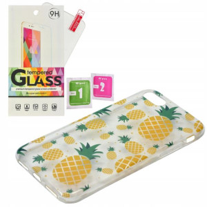 ETUI GUMA Ananas Summer IPHONE 7 / 8 + SZKŁO 9h