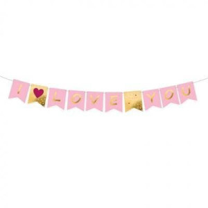 Girlanda Walentynki Róż Love Różowa 180 Cm