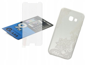 Etui Case Koronka kwiat do Samsung A3 2017 + szklo