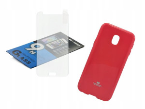 Etui Jelly Mercury róż do Samsung J3 2017 szkło