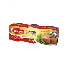 Donzela Piccante - Pikantny tuńczyk w oleju słonecznikowym (3 x 80g)