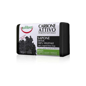 Equilibra Aktywny węgiel - Oczyszczające mydło do rąk w kostce (100 g)