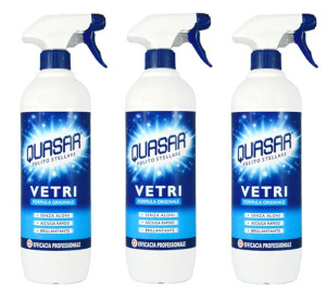 Zestaw Quasar Vetri - profesjonalny płyn do mycia szyb w sprayu ( 3 x 650 m