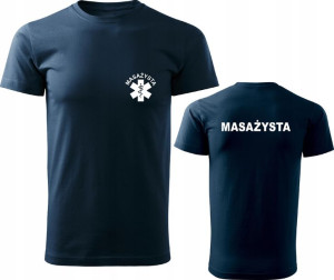 Męska koszulka z nadrukiem MASAŻYSTA roz. 4XL