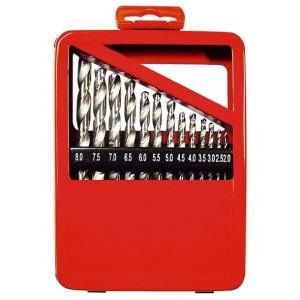 Zestaw wierteł do metalu 1-10mm 19szt. Walcowe HSS