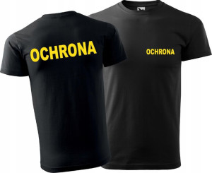 Koszulka OCHRONA męska czarna z nadrukiem XL v1