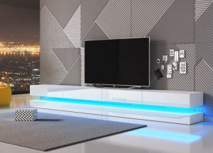 Szafka Rtv Nowoczesna Fly 280 Biały Połysk Led