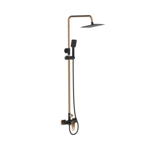 Invena Midnight zestaw natryskowy z deszczownicą czarna/gold rose AU-35-D14