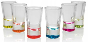 Kieliszki do wódki shotów kolorowe dno X 25ml 6szt