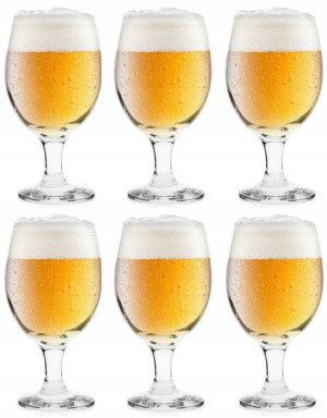 Pokale kufle szklanki do piwa na stopce 6szt 360ml