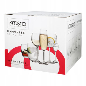 Komplet HAPPINESS 36szt. kieliszki szklanki KROSNO