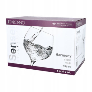 Kieliszki do wody 570 ml HARMONY 6 sztuk | KROSNO