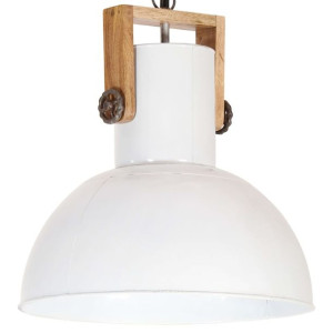 Industrialna lampa wisząca, 25 W, biała, okrągła, 42 cm, E27